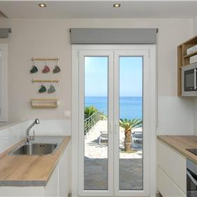 7 bedroom seafront luxury villa with pool & jacuzzi, near Acharavi, sleeps 14-15